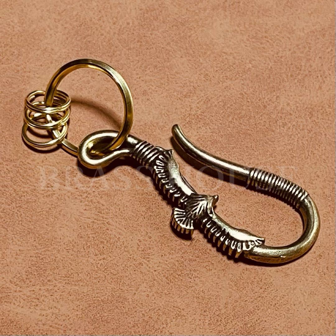 B5 brass Eagle key holder Indian accessory American Casual Goro's tsuli burr Vintage antique bike crochet needle key ring 