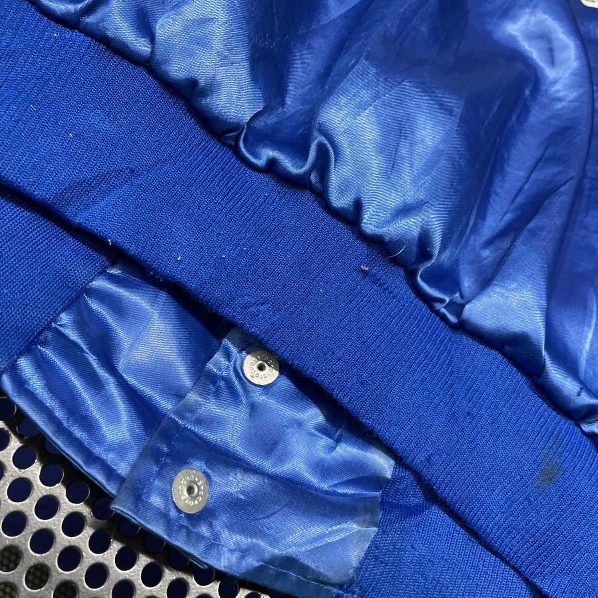 USA製 キルティング ブルゾン ジャケット スナップボタン ブルー 青 ビンテージ 80s 90s vintage キズ、汚れあり【洗濯済み 大きいサイズ_画像8
