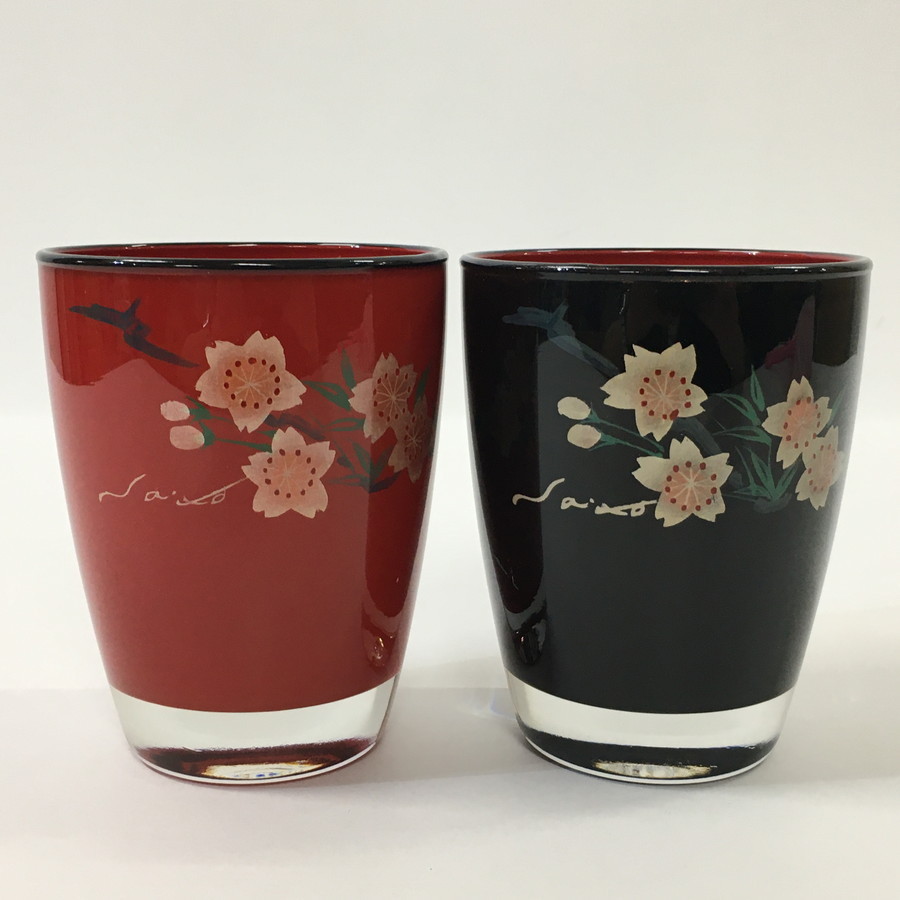 TEI【中古美品】 漆蒔絵 さくら ペアグラス 【105-220921-MK-22-TEI】_画像2