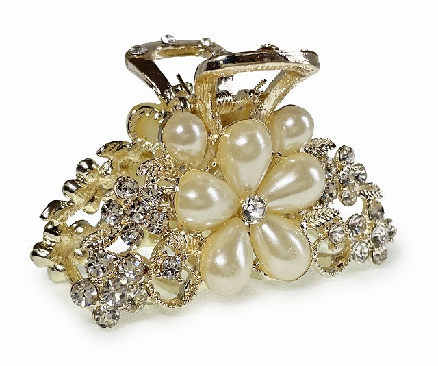  Swarovski flower hair clip 144638 pearl 