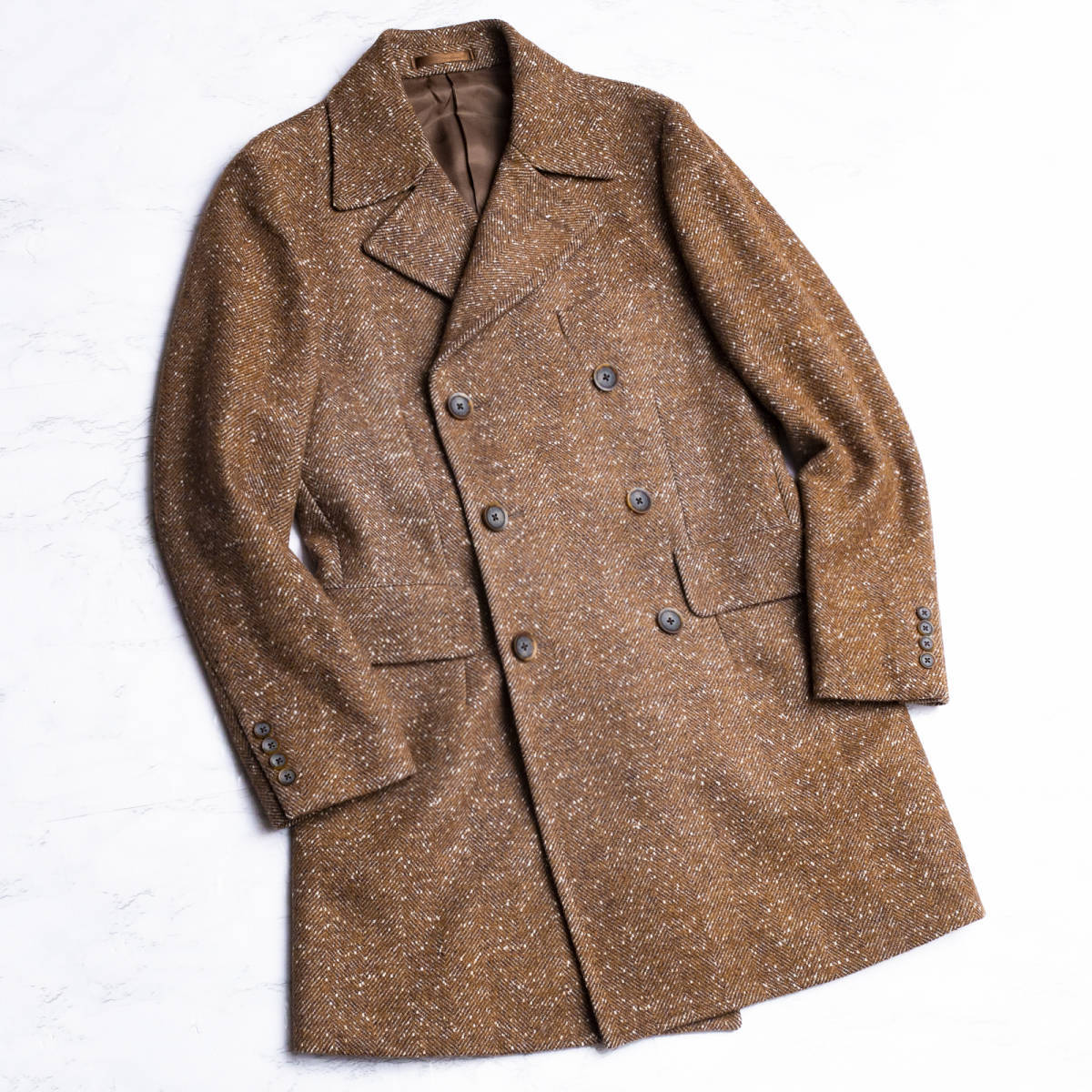 【限定セール!】 伊FERLA社『極暖厚手ヘリンボーン × AQUOIBONISTE 美品46Mサイズ/極上冬モデル!◎日本製 アルパカウール』生地 メンズ ダブルコート Mサイズ 【限定セール!】 伊FERLA社『極暖厚手ヘリンボーン × AQUOIBONISTE 美品46Mサイズ/極上冬モデル!◎日本製 アルパカウール』生地 メンズ ダブルコート Mサイズ
