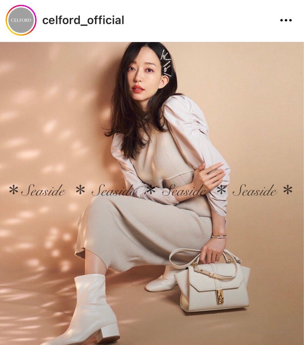 海外輸入 CELFORD ラメ ジャガード ワンピース グレー シルバー
