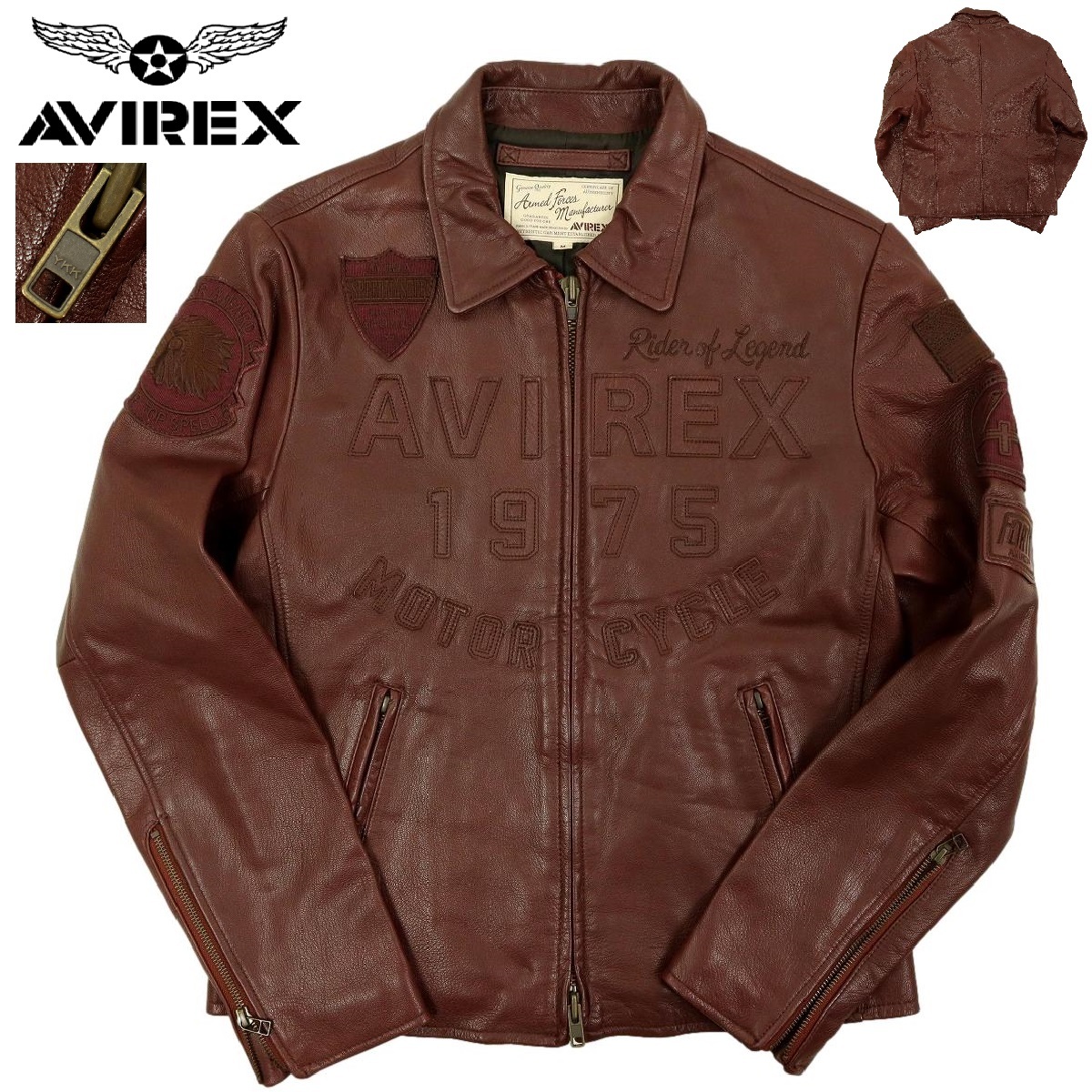 [B1380][ как новый ][ обычная цена 74,520 иен ]AVIREX Avirex кожаный жакет Tracker жакет 6151097 размер M