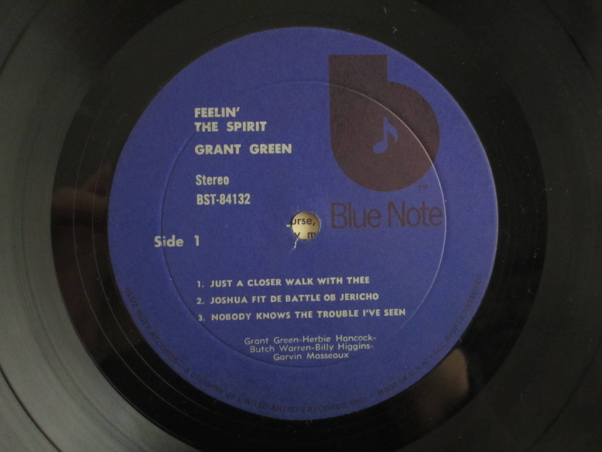 US盤 / Grant Green / グラントグリーン / Feelin' The Spirit / ブルーノート / Blue Note / BST-84132 / 黒音符ラベル / シュリンク付_画像3