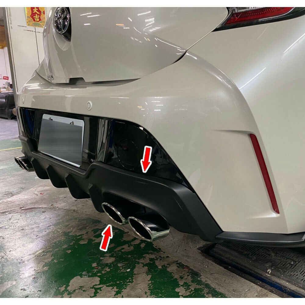 トヨタ カローラスポーツ 2018/6~ マフラー カッター+リアディフューザー NRE210H NRE214H ZWE211H ABS素地 未塗装 2点セット