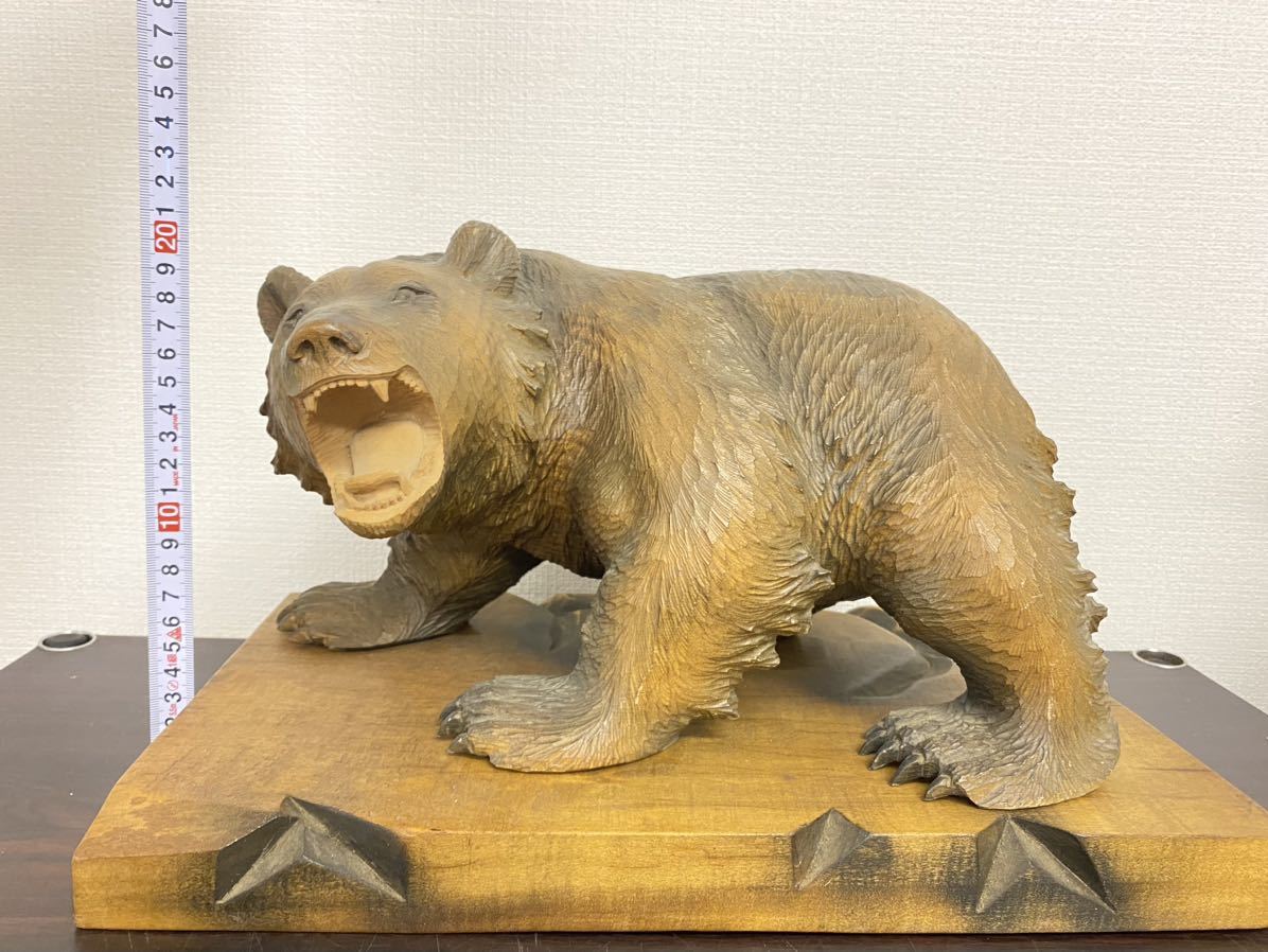 北海道 木彫りの熊 木彫 民芸品 熊 クマ 置物 福良作_画像10