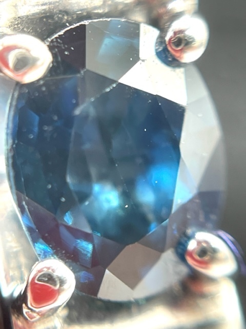 Pt850 サファイア ダイヤネックレス S0.8ct D0.04ct 8.1g 40cm 海外製