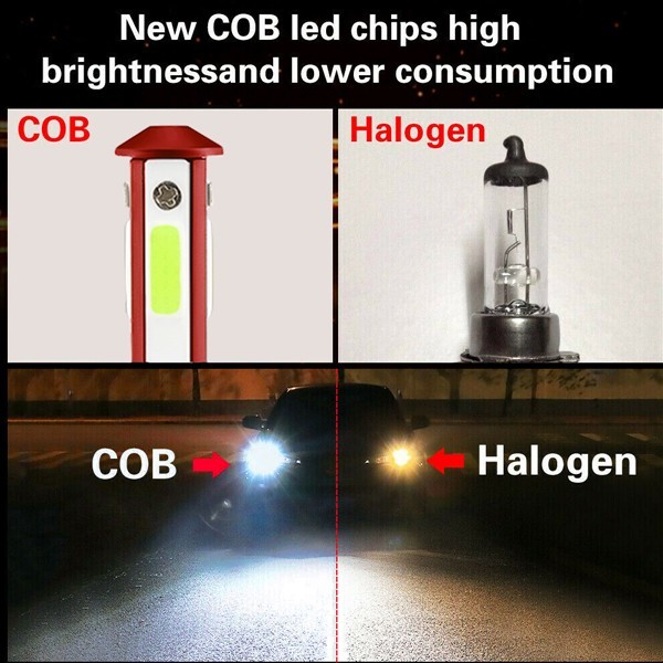 LEDフォグランプ・ヘッドライト H7/H8/H11/H16JP/HB3/HB4 超簡単取付 2個入 8000K F8 IP67 COBチップ搭載 4面発光 8000LM_画像4