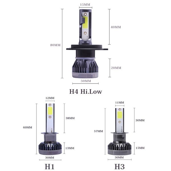 8000LM LEDライト 2個 H4 Hi.Low切替式/H1/H3/H7/H8/H11/H16/HB3/HB4 単色タイプ MINI COBチップ搭載 3000K.6500K.8000K色選択_画像8
