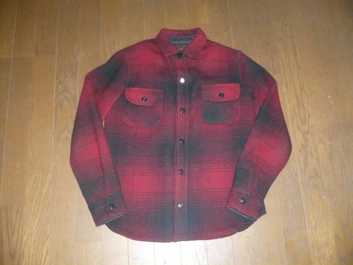 FIDELITY　BEAUTY&YOUTH別注　WOOLRICH FABRIC　CPOシャツ　赤　S　MADE IN USA　程度良好_画像1