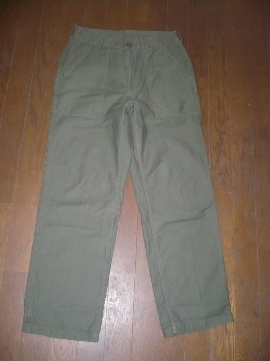 SESSLER MFG OG-107 TYPE-1fa tea g pants utility pants 30×31 olive gong b front Zip middle rice field shop as good as new 