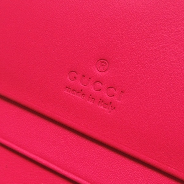 グッチ GUCCI 2つ折り財布 524965 GUCCY レザー ピンク×ゴールド SEGA