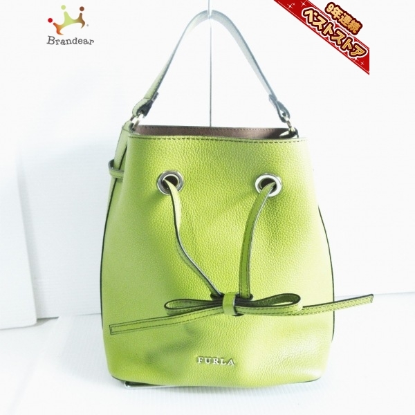 【レビューで送料無料】 フルラ FURLA ハンドバッグ コスタンザ レザー ライトグリーン 巾着型 バッグ ハンドバッグ