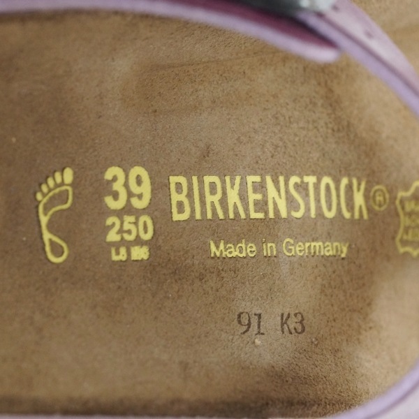 ビルケンシュトック BIRKEN STOCK サンダル 39 レザー パープル レディース 美品 靴_画像5