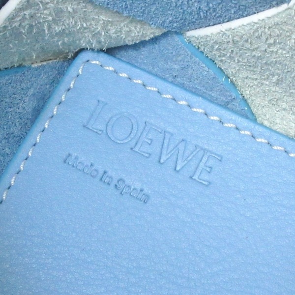 ロエベ LOEWE トートバッグ ウーブン バスケットバッグ スモール レザー ライトブルー×白 レディース バッグ_画像7
