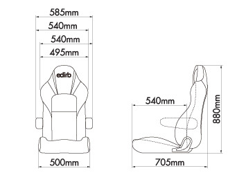 【BRIDE/ブリッド】 スタイルコンフォートリクライニングシート edirb 054V グレーステッチ シートヒーター付き(12V 専用) [E57LVP]_画像3