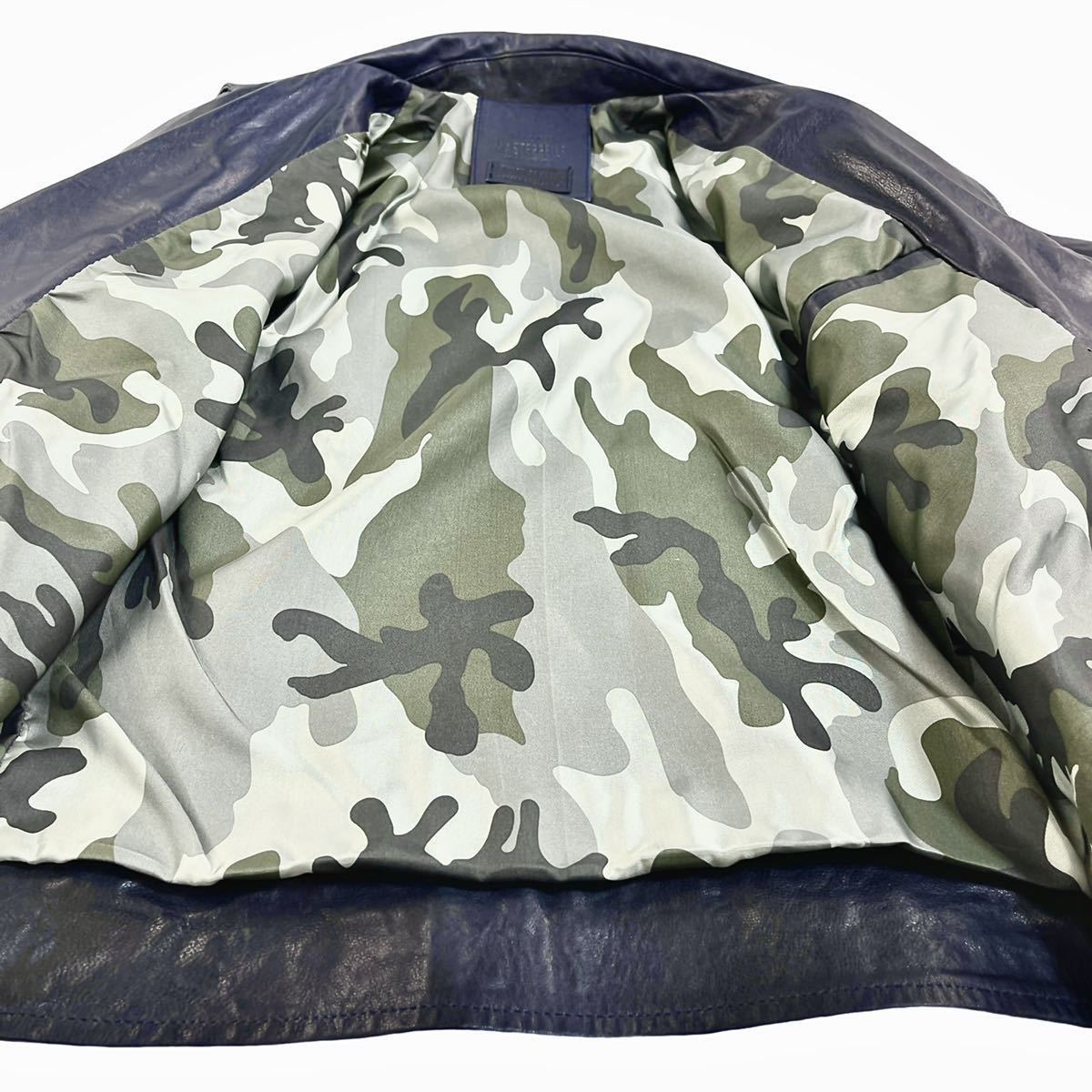 新品 マスターペレ MASTERPELLE ネイビー ダブル ライダース 新品 マスターペレ MASTERPELLE ネイビー ダブル ライダース