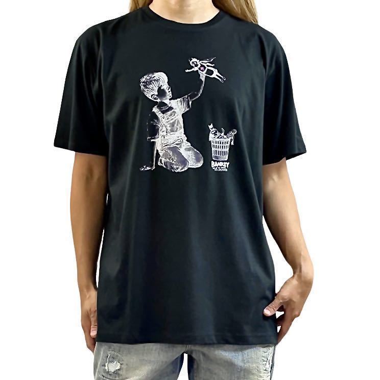 新品 バンクシー BANKSY ゲームチェンジャー 医療従事者ヒーロー 人形 子供 1人 遊び ドローイング Tシャツ Mサイズ 小さい タイト ビッグ