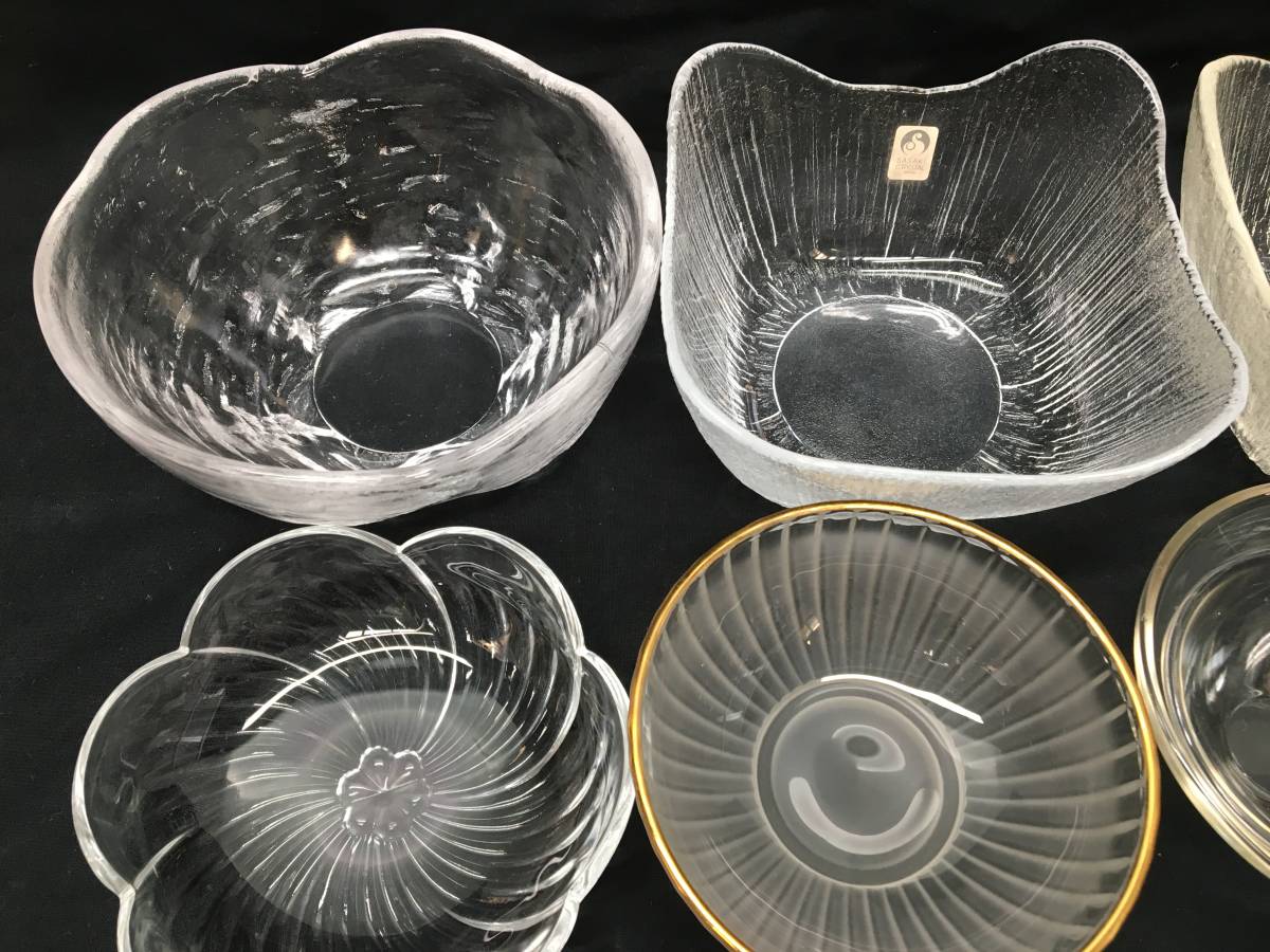 exhibition goods 90* glass vessel * business use tableware small bowl / small plate / dressing pot / vermicelli pot / bowl / desert various together 12 piece Orient Sasaki glass made in Japan 