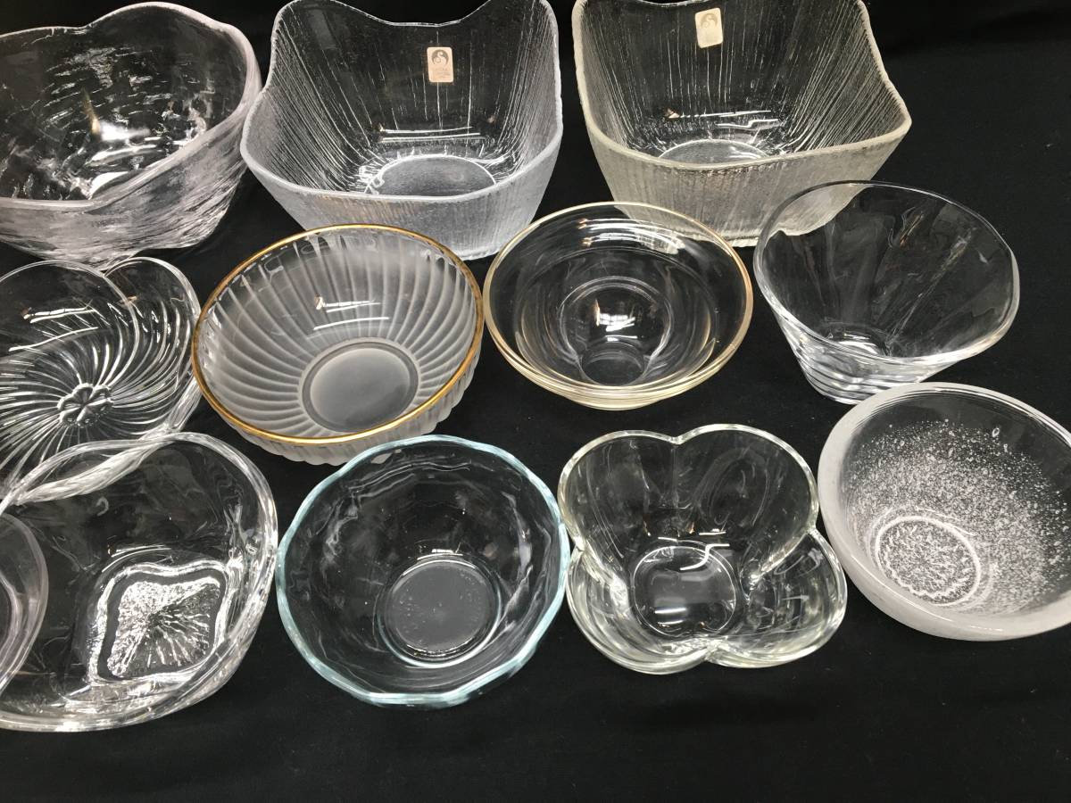  exhibition goods 90* glass vessel * business use tableware small bowl / small plate / dressing pot / vermicelli pot / bowl / desert various together 12 piece Orient Sasaki glass made in Japan 