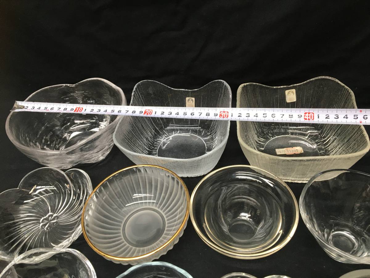  exhibition goods 90* glass vessel * business use tableware small bowl / small plate / dressing pot / vermicelli pot / bowl / desert various together 12 piece Orient Sasaki glass made in Japan 