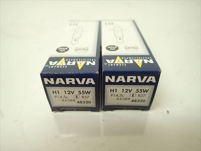 εCK07-58 汎用 NARVA ハロゲンランプ H1 12V 55W 2点　未使用品！_画像3