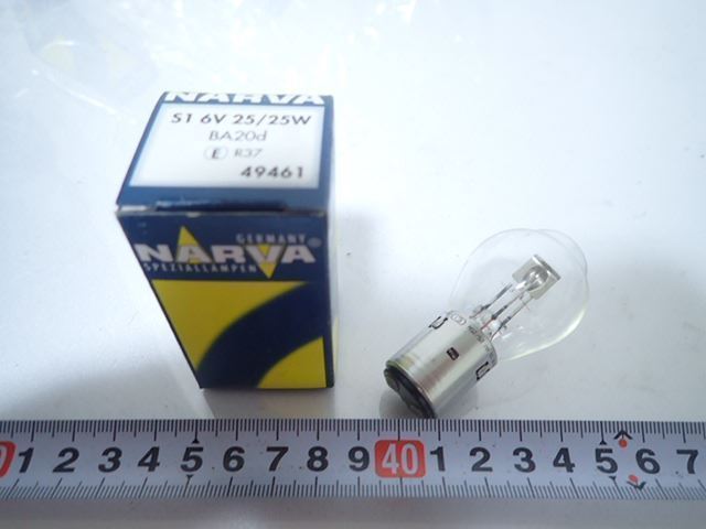 εCK14-138 NARVA ナーバ ハロゲン バルブ S1 6V 25/25W BA20d 未使用品！_画像1