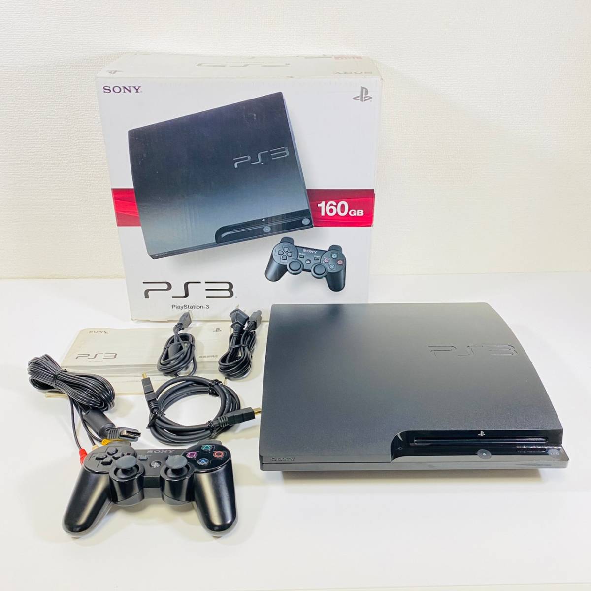 全国総量無料でテレビゲーム1円〜】SONY ソニーPlayStation3 CECH-3000A 本体セット160GB ブラック