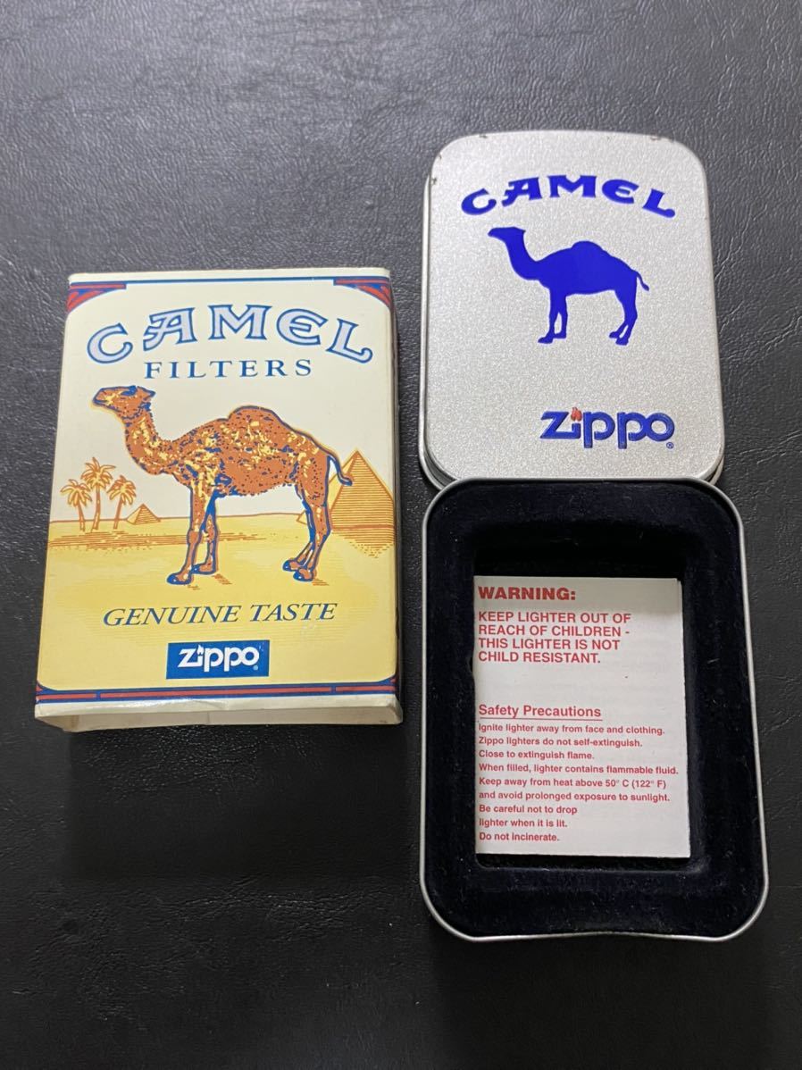 zippo キャメル ゴールド 限定品 希少モデル ヴィンテージ 1996年製 CAMEL GOLD GENUINE TASTE 専用缶ケース 保証書付き