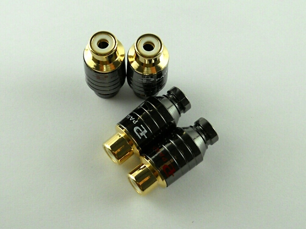 * pie liksPailiccs RCA Jack RCA plug RCA connector handle da type original work for 24K gilding gun black B 4 pcs set [ free shipping ]