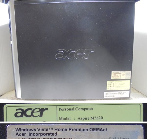 acer Aspire M5620 Windows10Home64bit/Core2 Q6600 2.4GHz/RAM:4GB/HDD:500GB/カードリーダー付き_画像2