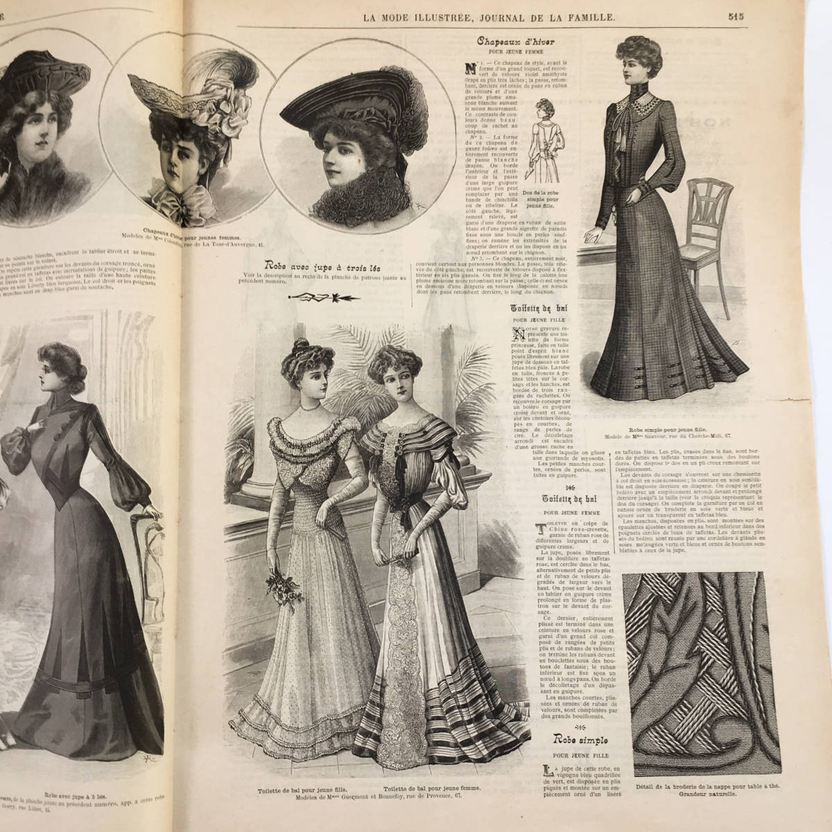 フランス アンティーク ラ・モード イリュストレ ファッション雑誌 1892年-