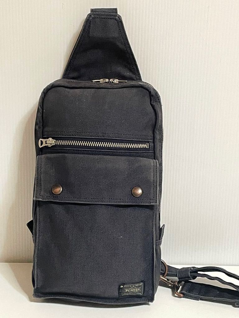 35%OFF】 T 129☆ PORTER 吉田カバン ボディバッグ キャンパス グレー