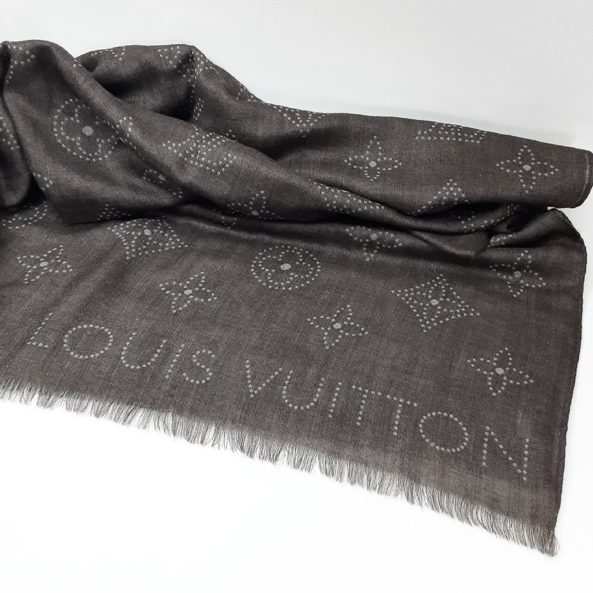 Louis Vuitton ルイ ヴィトン カシミヤ シルク ストール ブラウン系