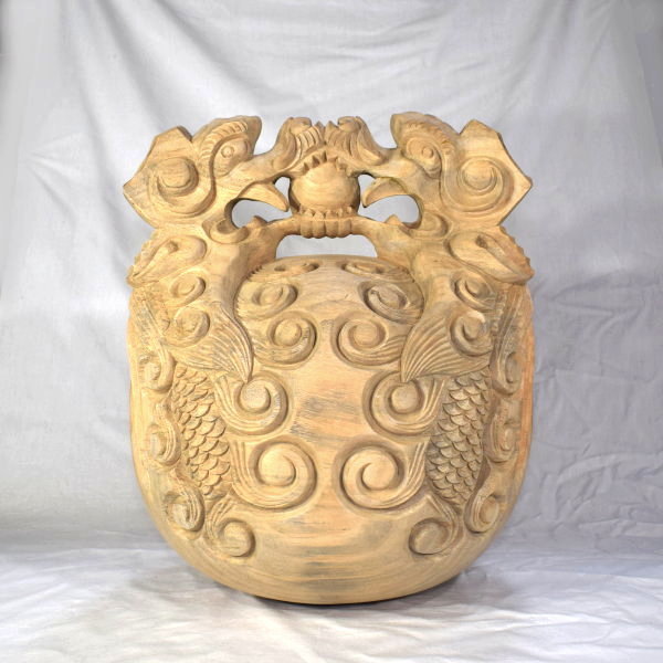 木魚 杢魚 1.2尺 龍彫 楠 白木 手彫り木彫 玉 龍 寺院 仏具 鳴り物 木魚 杢魚 1.2尺 龍彫 楠 白木 手彫り木彫 玉 龍 寺院 仏具 鳴り物
