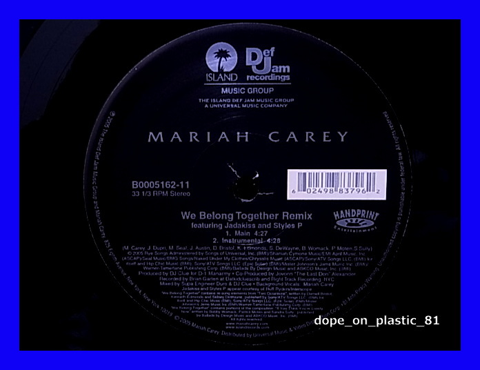Mariah Carey マライア・キャリー / We Belong Together Remix/US Original/5点以上で送料無料、10点以上で10%割引!!!/12'の画像2