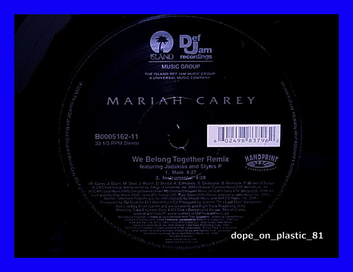 Mariah Carey マライア・キャリー / We Belong Together Remix/US Original/5点以上で送料無料、10点以上で10%割引!!!/12'の画像3