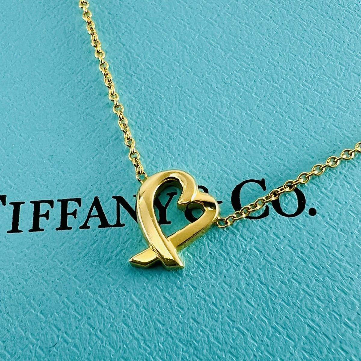  Tiffany la vi ng Heart necklace K18YG