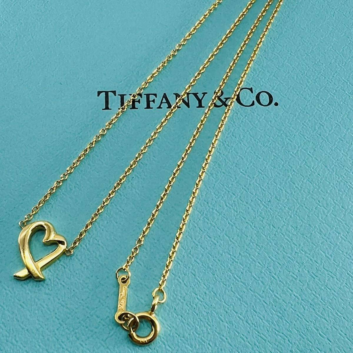  Tiffany la vi ng Heart necklace K18YG