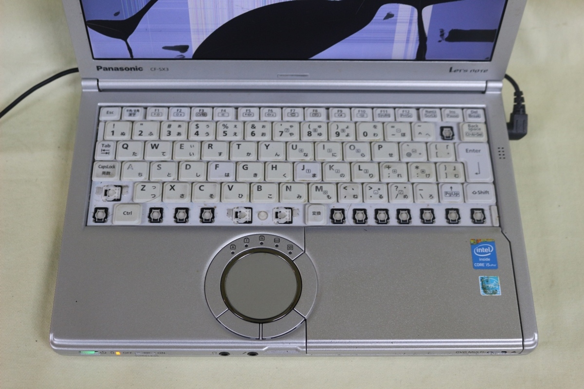 ジャンク品ノートパソコン Panasonic Let's note CF-SX3 COREi5 メモリ4GB HDD不明 12.1inchワイド カメラ内蔵 起動確認済 代引き可_画像3