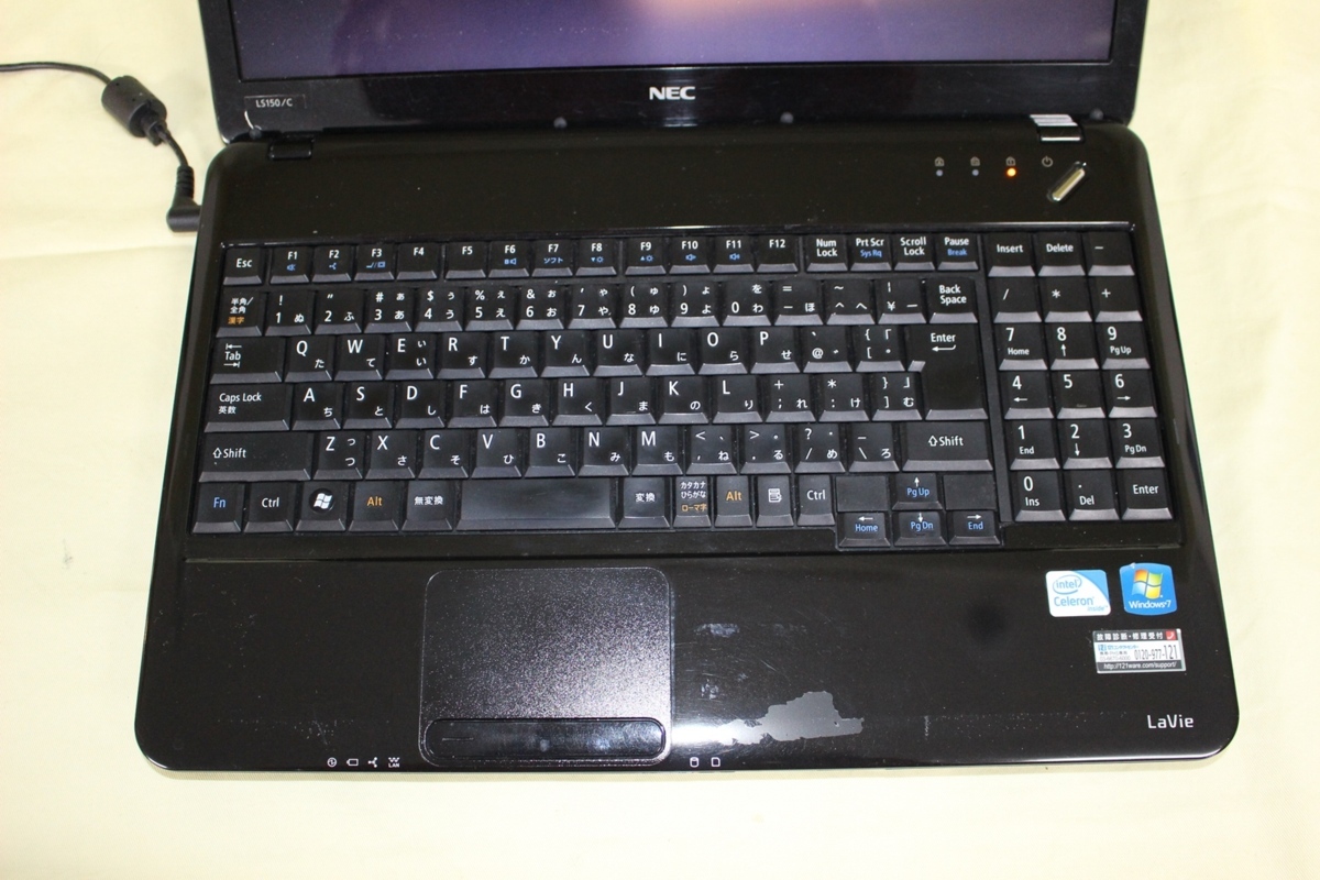 中古ノートパソコン NEC LaVie LS150/C Windows10 Celeron 2GB 320GB 15.6inchワイド HD テンキー付 OS有 代引き可_画像2
