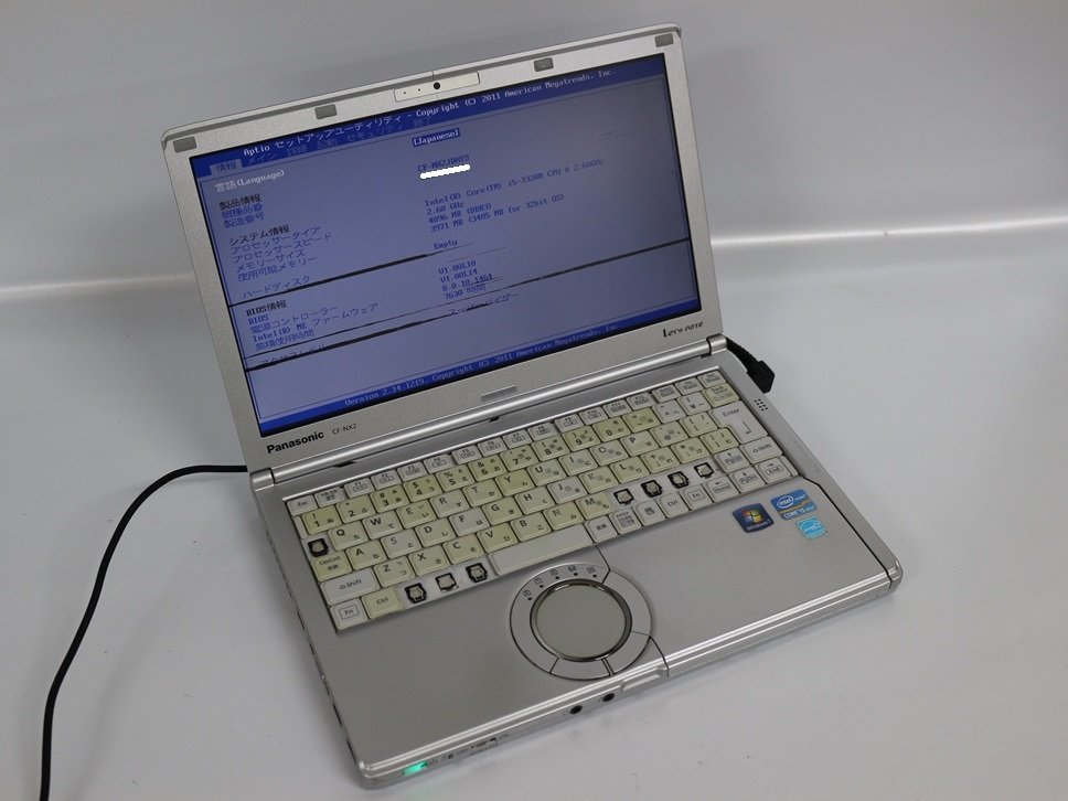 ジャンク品 ノートパソコン 12.1inchワイド Panasonic Let's note CF-NX2 CF-NX2JDHYS Core i5 メモリ未確認 HDD無 起動確認済_画像1