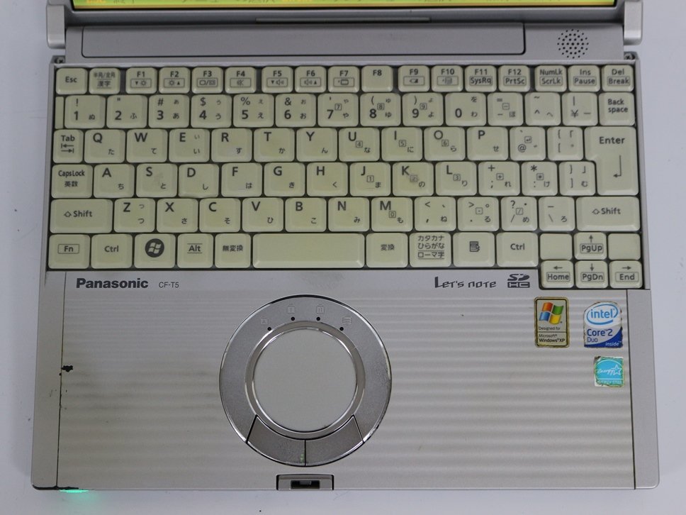 ジャンク品 ノートパソコン Panasonic Let's note CF-T5 CF-T5AC1DXS Core 2 Duo メモリ1GB HDD 80GB 12.1インチ 起動確認済_画像3