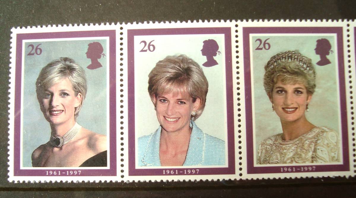 ダイアナ　切手５枚　イギリス　外国切手　未使用_画像3