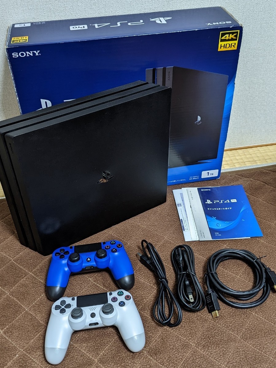 PlayStation 4 Pro 本体 ジェット・ブラック 1TB CUH-7200BB01 コントローラー２本 PS4 Pro