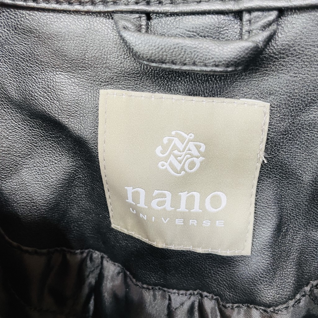 [ популярный ] Nano Universe Neo кожаный жакет чёрный | черный мужской L размер Rider's одиночный мотоцикл touring K2278