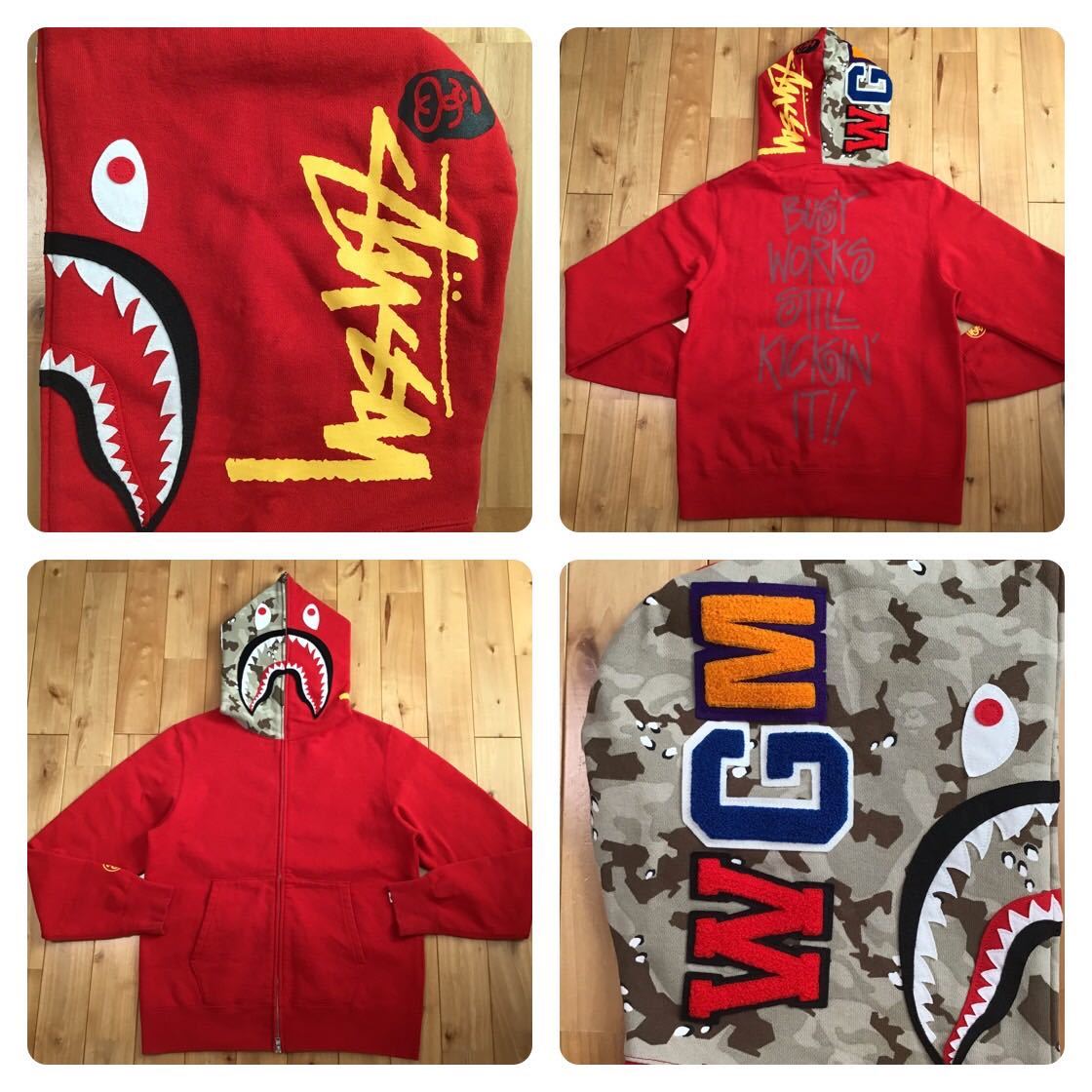 STUSSY × BAPE シャーク パーカー Lサイズ shark full zip hoodie a