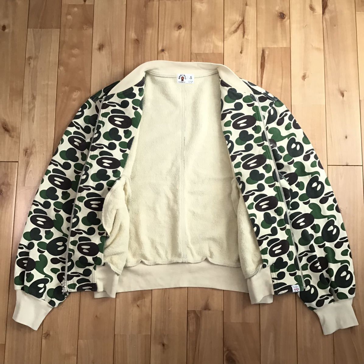 MILO BAPE camo スウェット ブルゾン Sサイズ a bathing ape マイロ エイプ ベイプ アベイシングエイプ 迷彩 NIGO u1012_画像3