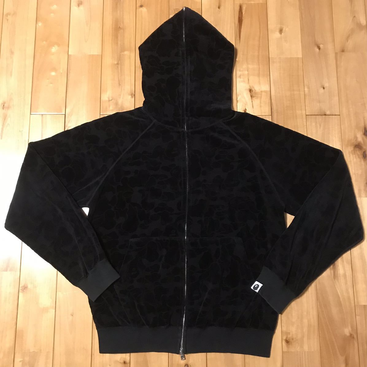 ☆青山限定☆ ベロア BAPE camo フルジップ パーカー Sサイズ a