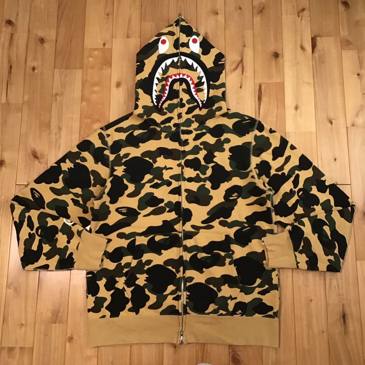 ☆XL☆ 1st camo yellow シャーク パーカー shark full zip hoodie a